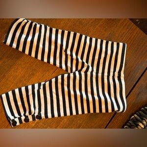 Striped Black and White Kids Capris Bottoms